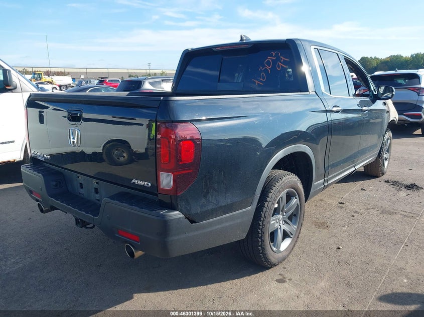 Vin: 5fpyk3f75nb033370, lot: 46801598, honda ridgeline rtl-e 20224