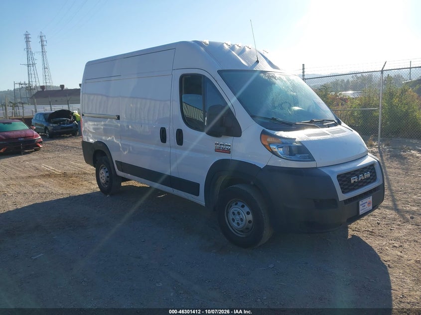 Vin: 3c6trvbg1ke565627, lot: 46801611, ram promaster 1500 high roof 136 wb 20191