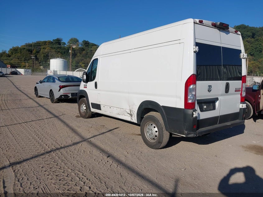 Vin: 3c6trvbg1ke565627, lot: 46801611, ram promaster 1500 high roof 136 wb 20193