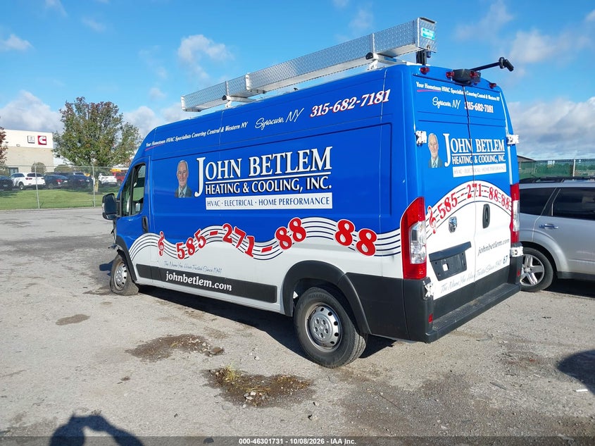 Vin: 3c6lrvdg5pe603431, lot: 46801930, ram promaster 2500 high roof 159 wb 20233