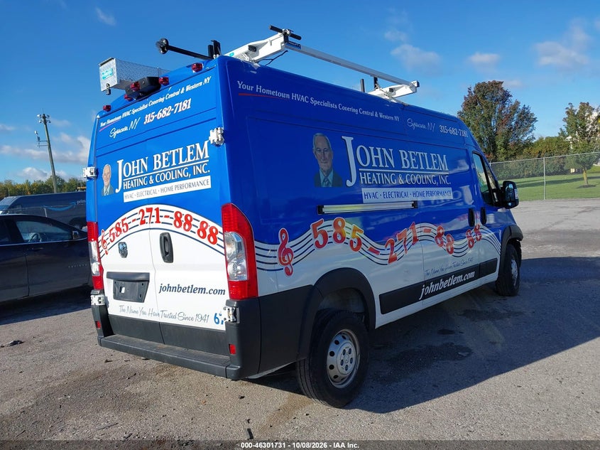Vin: 3c6lrvdg5pe603431, lot: 46801930, ram promaster 2500 high roof 159 wb 20234