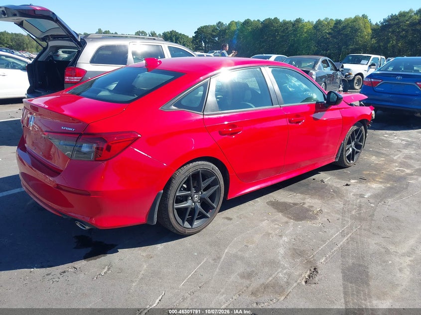 Vin: 2hgfe2f58nh592889, lot: 46801990, honda civic sport 20224