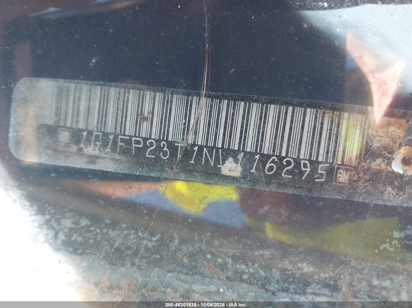CHEVROLET CAMARO 1992 VIN 1G1FP23T1NL116295
