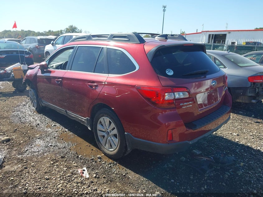 Vin: 4s4bsbec2g3280946, lot: 46802050, subaru outback 2.5i premium 20163
