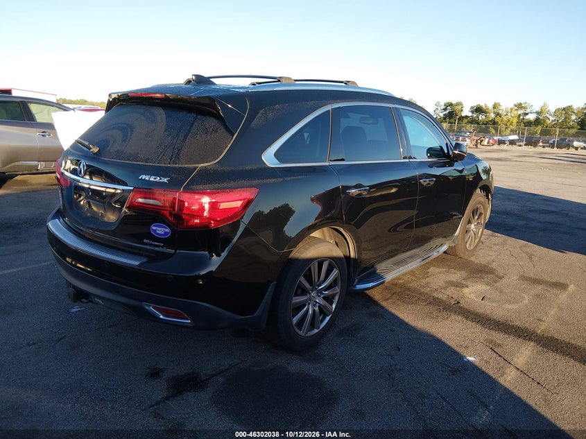 Vin: 5fryd4h84eb017576, lot: 46802237, acura mdx advance pkg w/entertainment pkg 20144