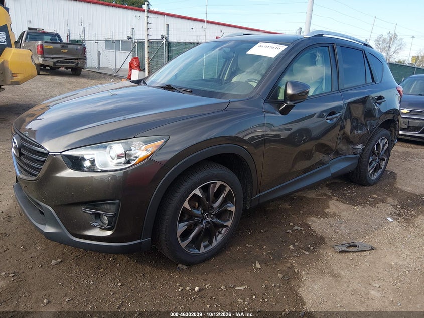 Vin: jm3ke4dyxg0842430, lot: 46802238, mazda cx-5 grand touring 20162