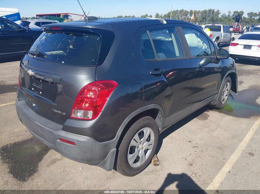 Vin: 3gncjksb2gl275541, lot: 46802385, chevrolet trax 1ls 20164