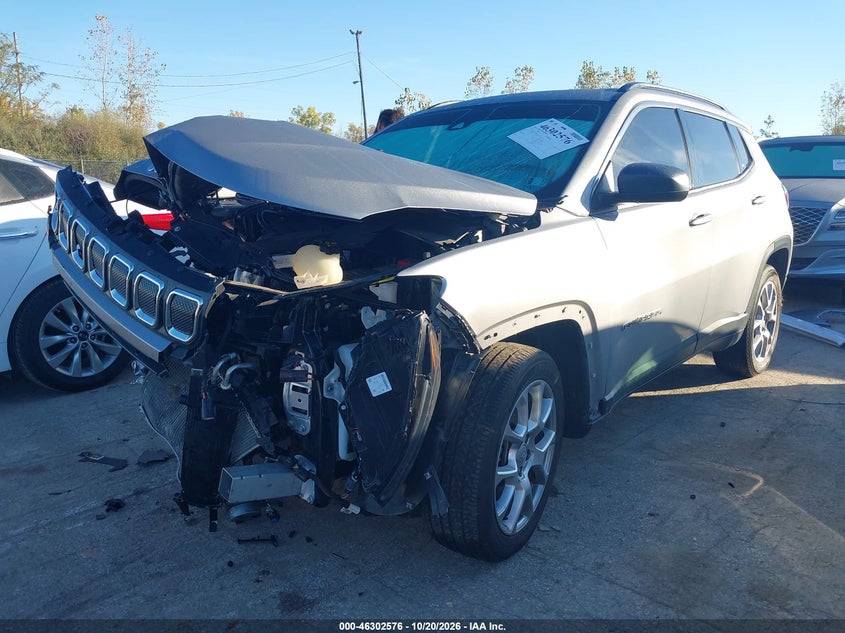 Vin: 3c4njdfb4nt206743, lot: 46802775, jeep compass latitude lux 4x4 20222