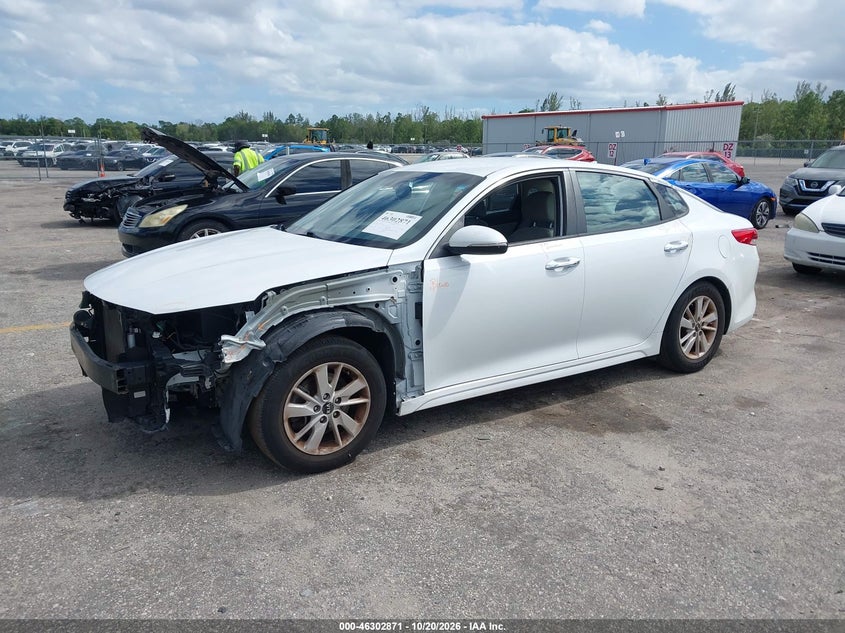 Vin: 5xxgt4l31jg191785, lot: 46803070, kia optima lx 20182