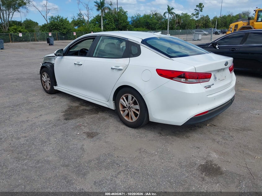 Vin: 5xxgt4l31jg191785, lot: 46803070, kia optima lx 20183