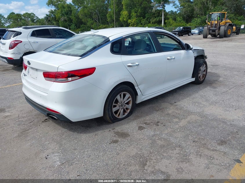 Vin: 5xxgt4l31jg191785, lot: 46803070, kia optima lx 20184