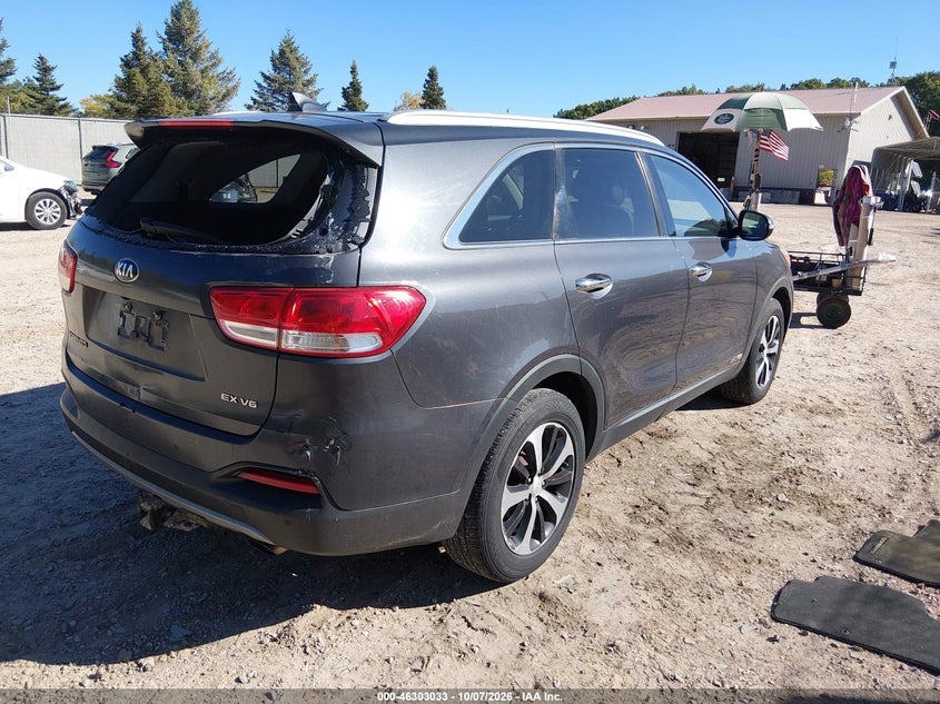 Vin: 5xyphda54gg100857, lot: 46803232, kia sorento 3.3l ex 20164