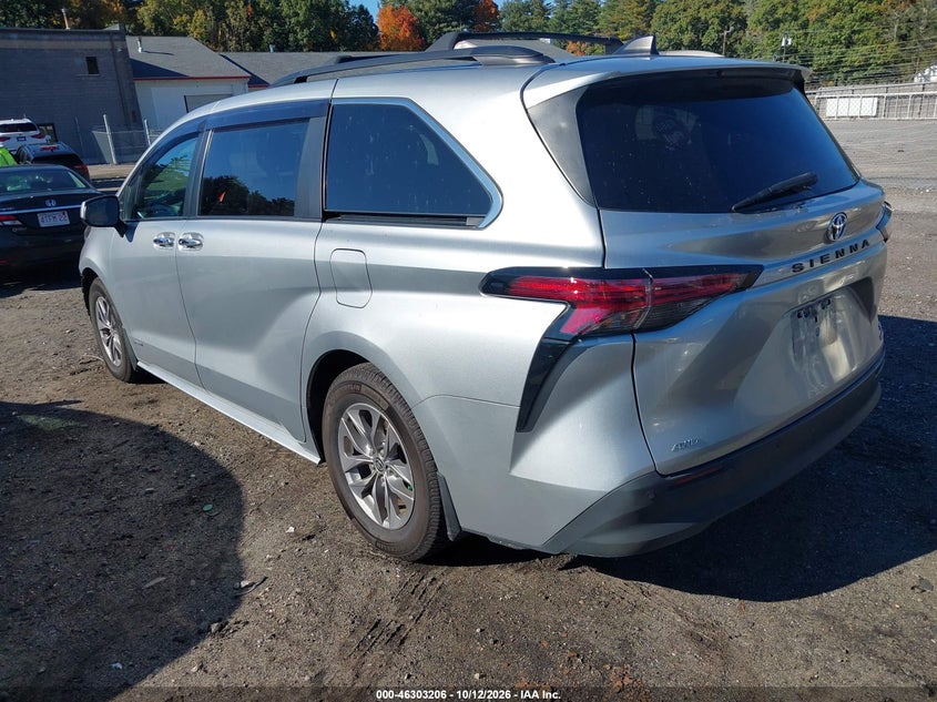 Vin: 5tdyskfc2ms036866, lot: 46803405, toyota sienna xle 20213