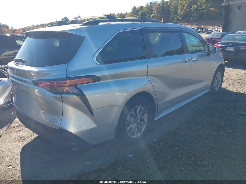 Vin: 5tdyskfc2ms036866, lot: 46803405, toyota sienna xle 20214