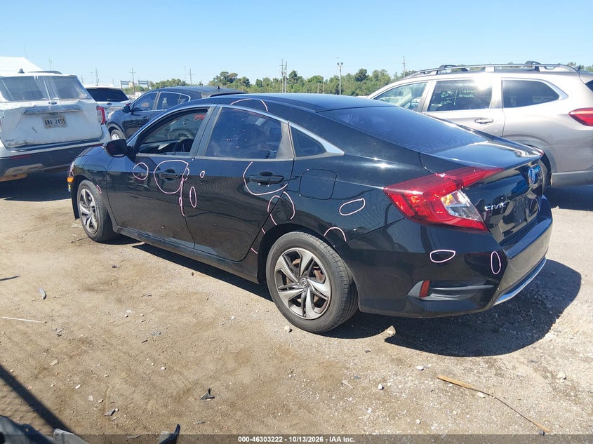 Vin: 19xfc2f63ke049227, lot: 46803421, honda civic lx 20193