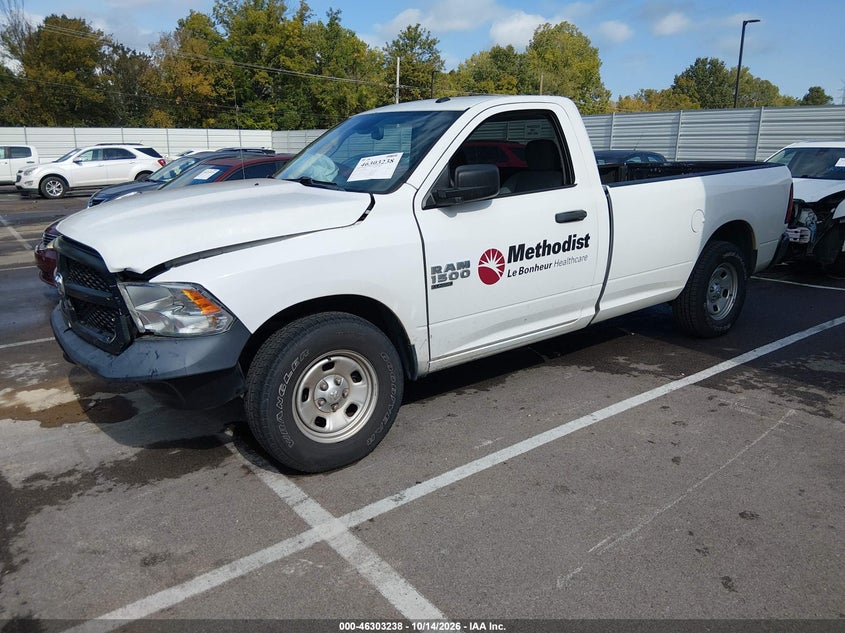 2019 Ram 1500 Classic Tradesman 4X2 8' Box, Удар спереди, IAAI, VIN 3C6JR6DGXKG509863 — фото 2