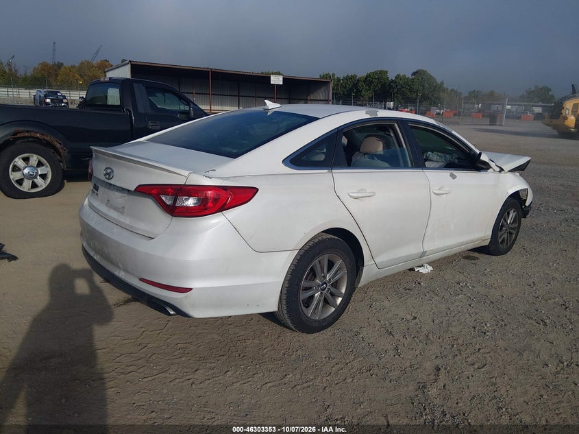 Vin: 5npe24af7hh481017, lot: 46803552, hyundai sonata se 20174