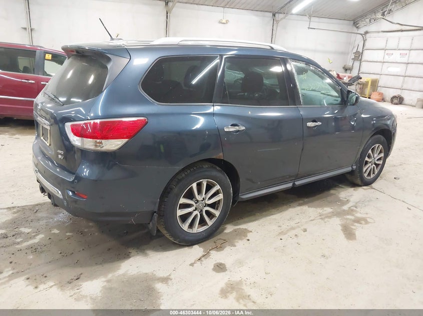 Vin: 5n1ar2mm7ec715796, lot: 46803643, nissan pathfinder sv 20144