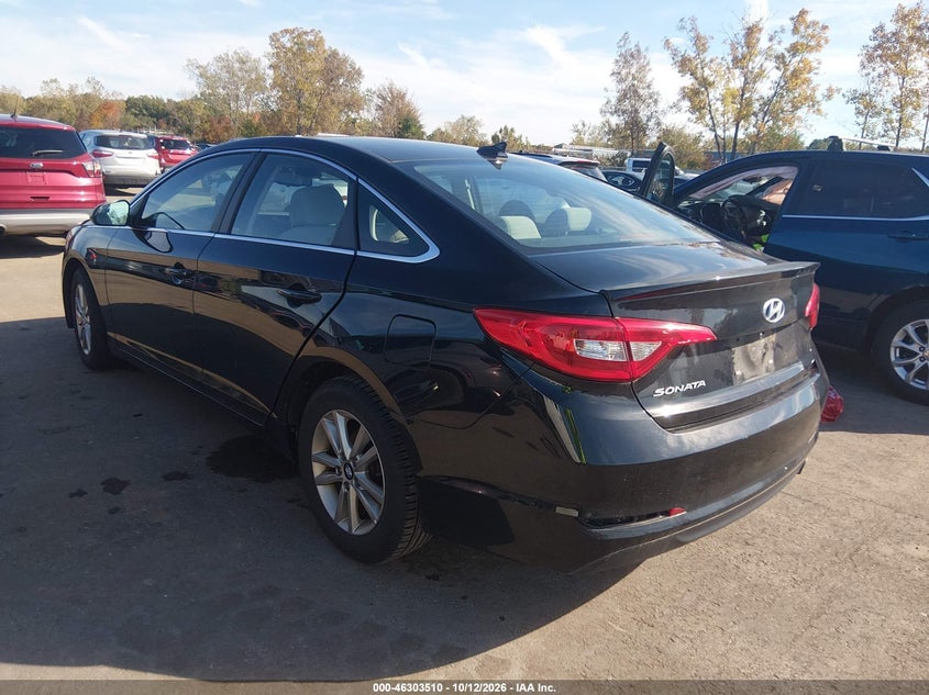 Vin: 5npe24af7gh301016, lot: 46803709, hyundai sonata se 20163