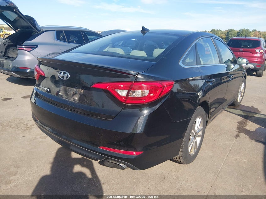 Vin: 5npe24af7gh301016, lot: 46803709, hyundai sonata se 20164