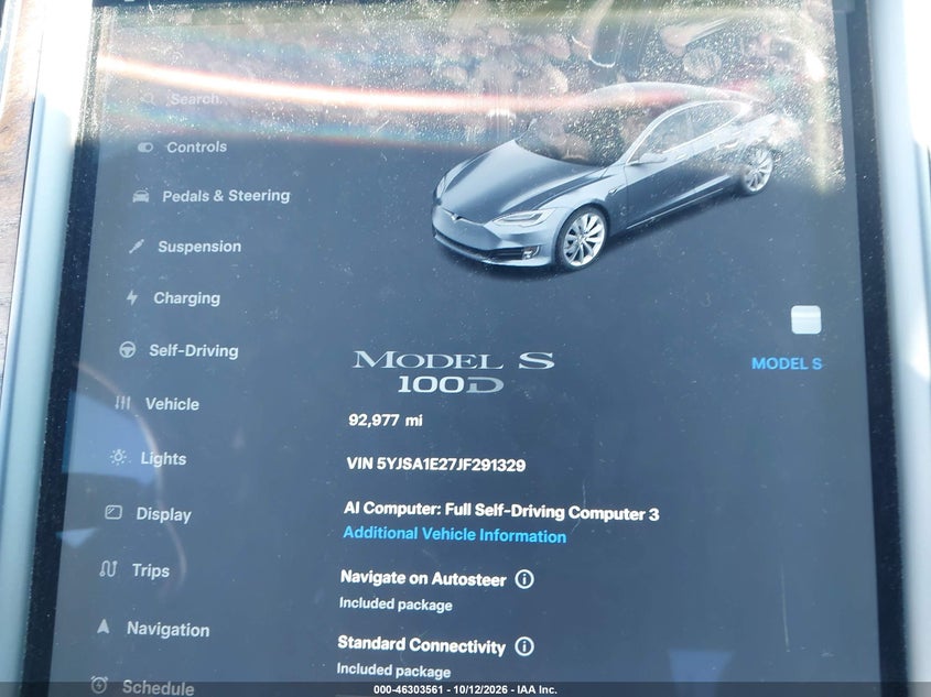TESLA MODEL S 2018 VIN 5YJSA1E27JF291329