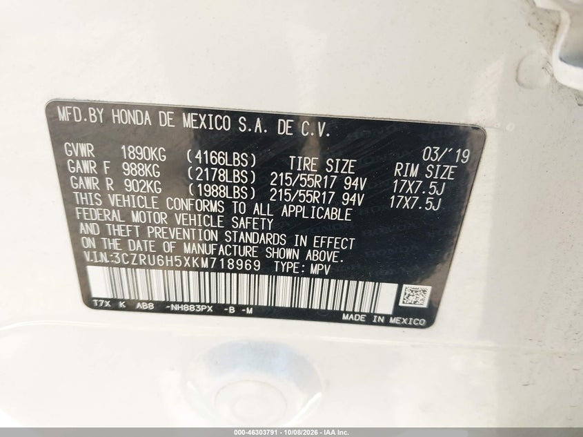 2019 HONDA HR-V EX · Фото 9