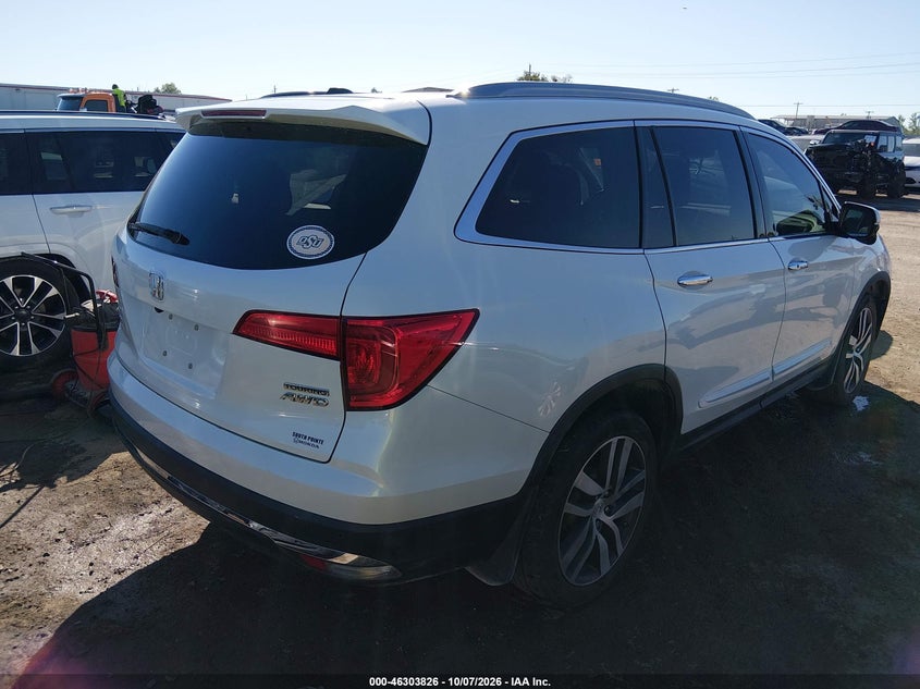 Vin: 5fnyf6h98hb006388, lot: 46804025, honda pilot touring 20174