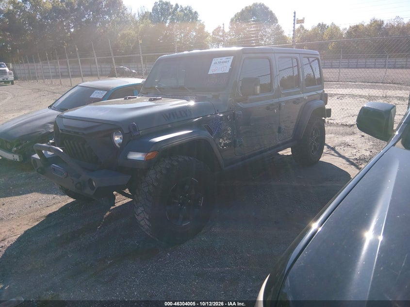 Vin: 1c4hjxdg8mw513421, lot: 46804204, jeep wrangler unlimited willys sport 4x4 20212