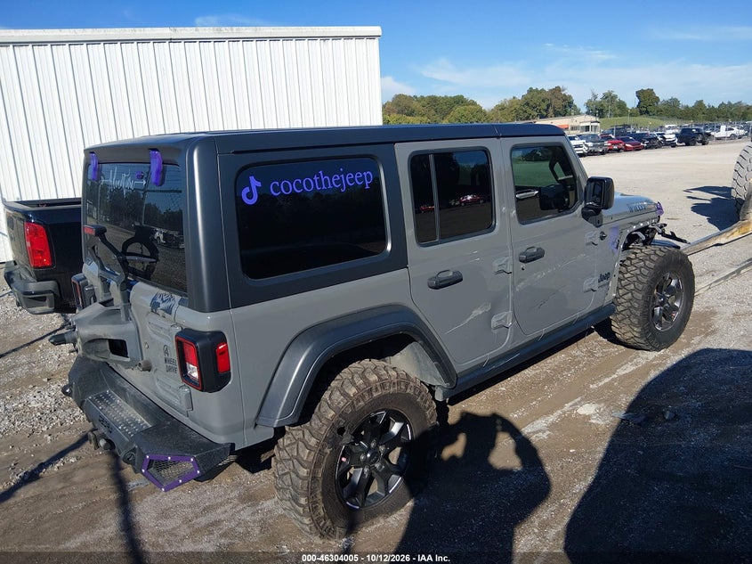 Vin: 1c4hjxdg8mw513421, lot: 46804204, jeep wrangler unlimited willys sport 4x4 20214