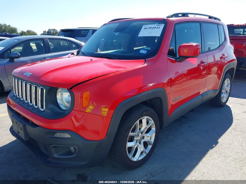 Vin: zaccjabt2gpd24854, lot: 46804240, jeep renegade latitude 20162