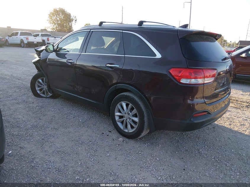 Vin: 5xypg4a30gg045020, lot: 46804384, kia sorento 2.4l lx 20163