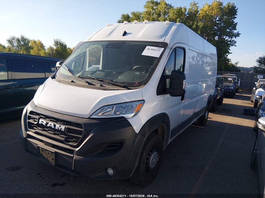 Vin: 3c6lrvdgxte175155, lot: 46804410, ram promaster 2500 tradesman high roof 159 wb w/pass seat 20262