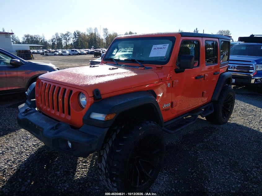 Vin: 1c4hjxdn4lw114759, lot: 46804830, jeep wrangler unlimited sport s 4x4 20202