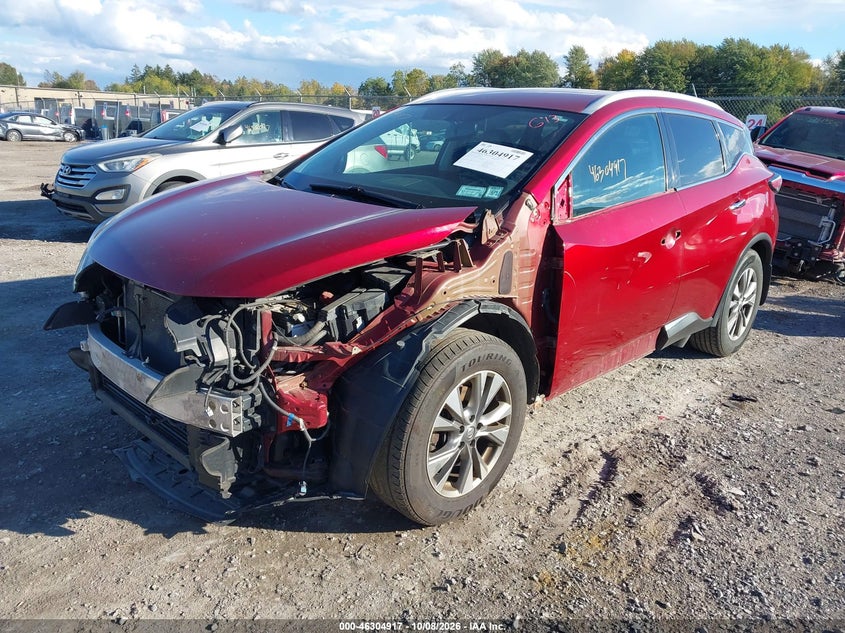 Vin: 5n1az2mh2gn117271, lot: 46805116, nissan murano sl 20162