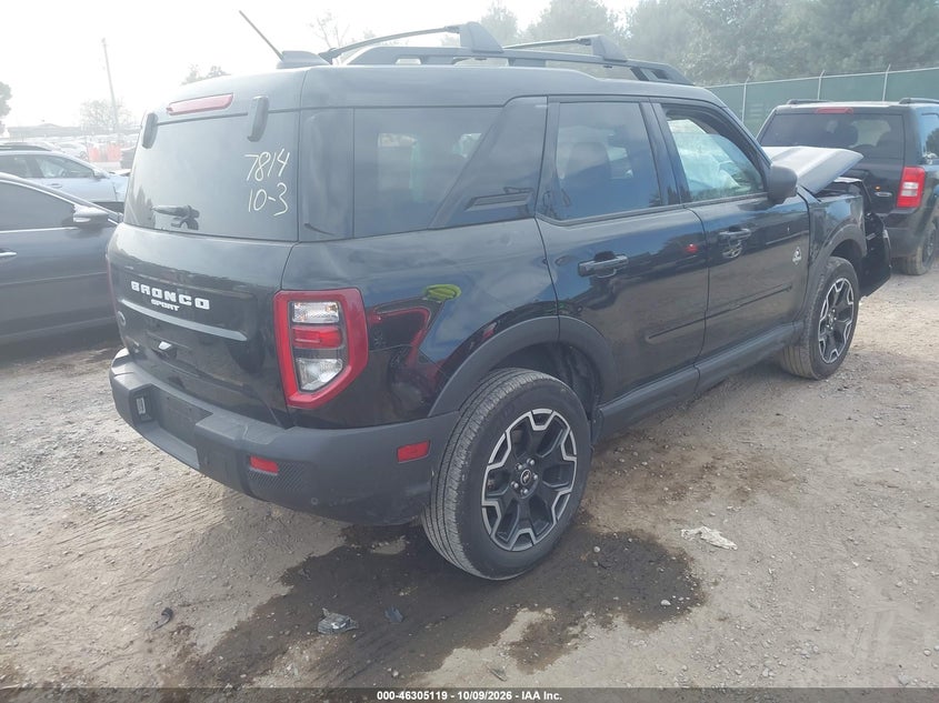Vin: 3fmcr9cn5srf07814, lot: 46805318, ford bronco sport outer banks 20254