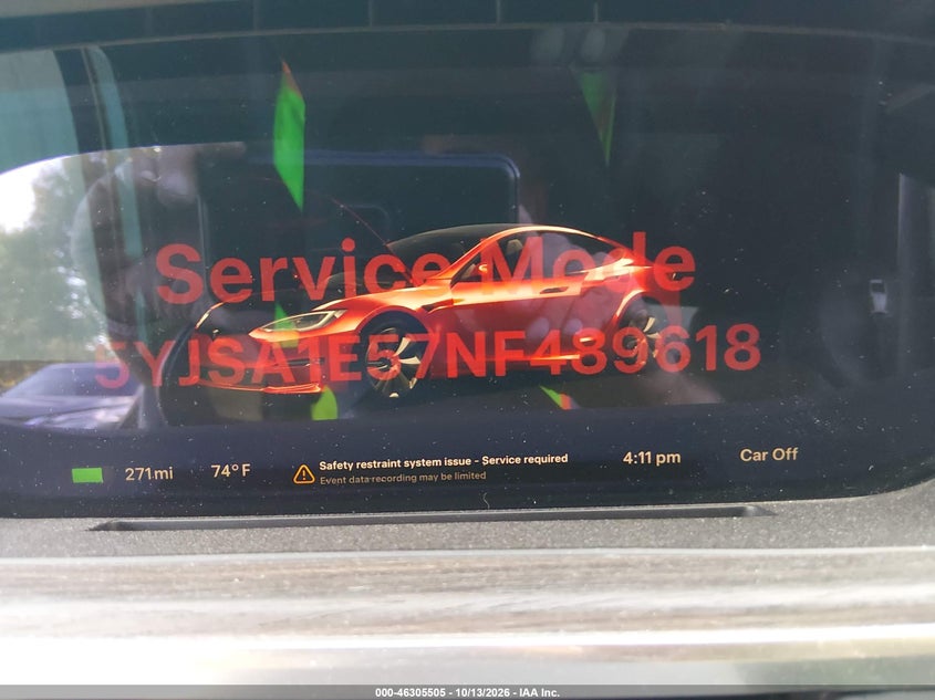 TESLA MODEL S 2022 VIN 5YJSA1E57NF489618