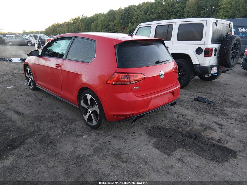 Vin: 3vwyt7au6gm065265, lot: 46805771, volkswagen golf gti s 2-door 20163