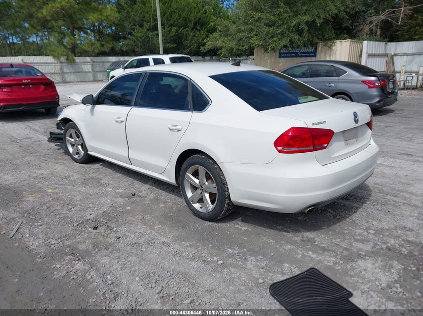 Vin: 1vwbh7a37cc103256, lot: 46806645, volkswagen passat 2.5l se 20123