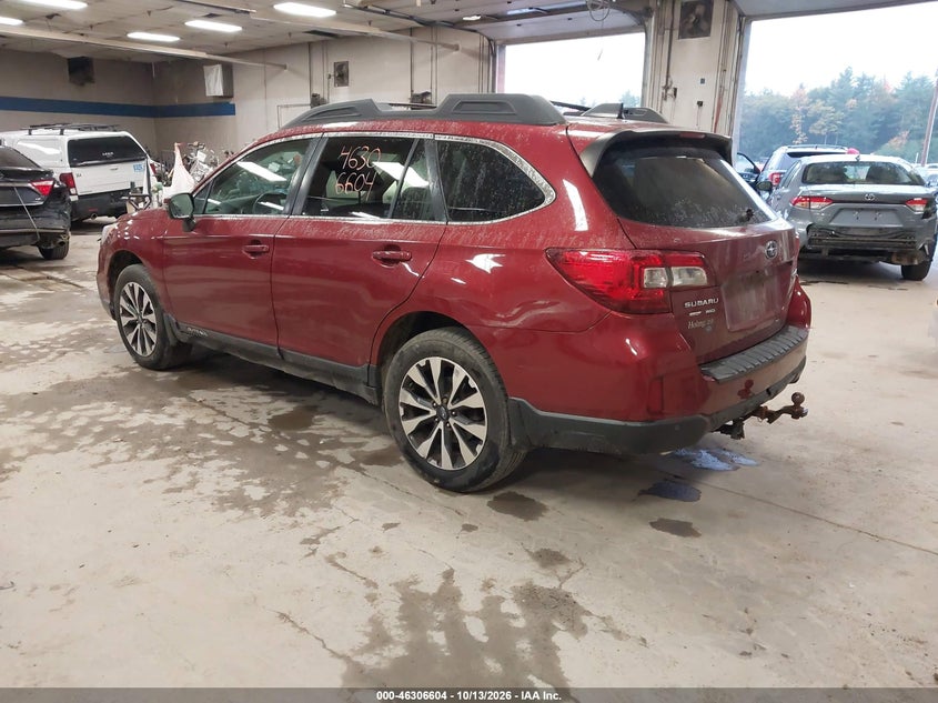 Vin: 4s4bsanc9h3338532, lot: 46806803, subaru outback 2.5i limited 20173