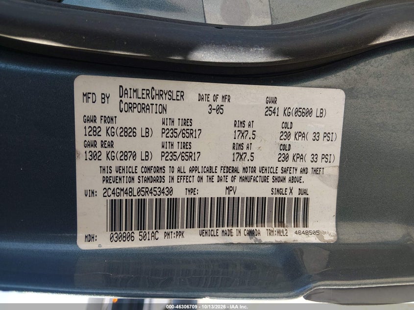 2005 CHRYSLER PACIFICA · Фото 9