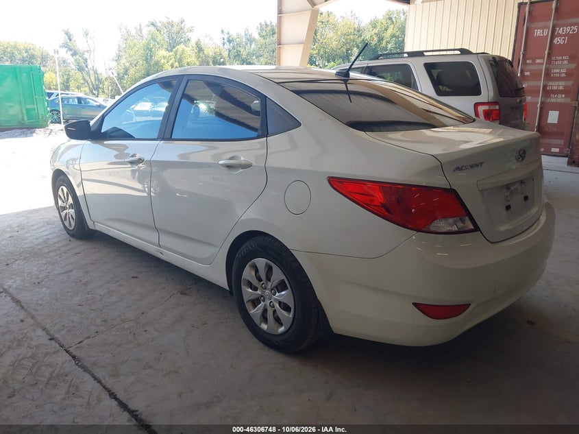 Vin: kmhct4ae2gu149840, lot: 46806947, hyundai accent se 20163