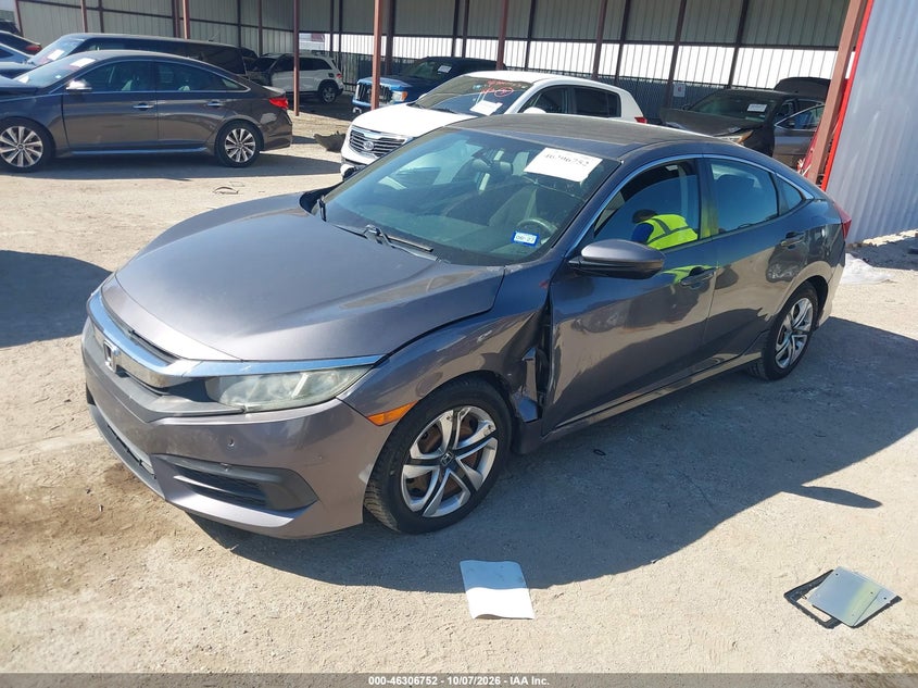Vin: 2hgfc2f56gh501496, lot: 46806950, honda civic lx 20162