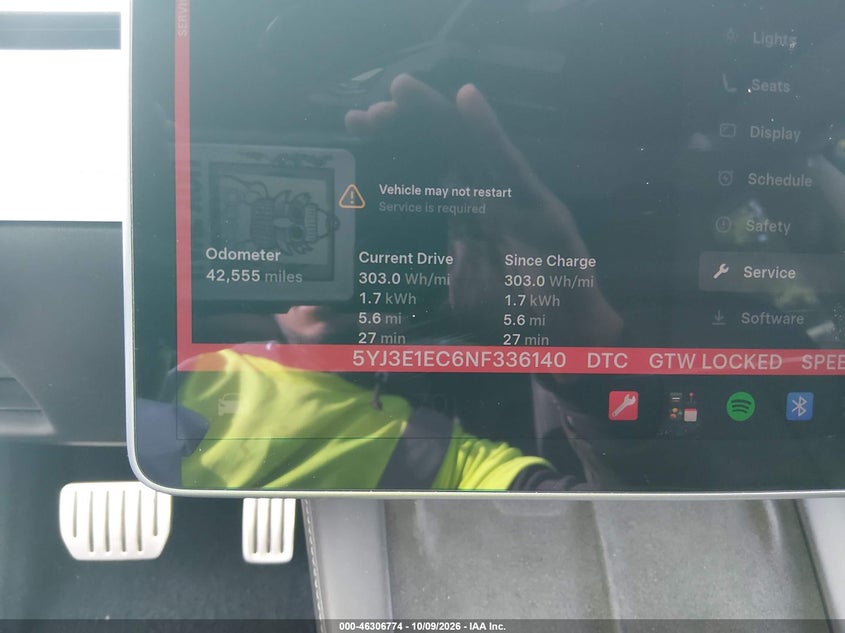 TESLA MODEL 3 2022 VIN 5YJ3E1EC6NF336140