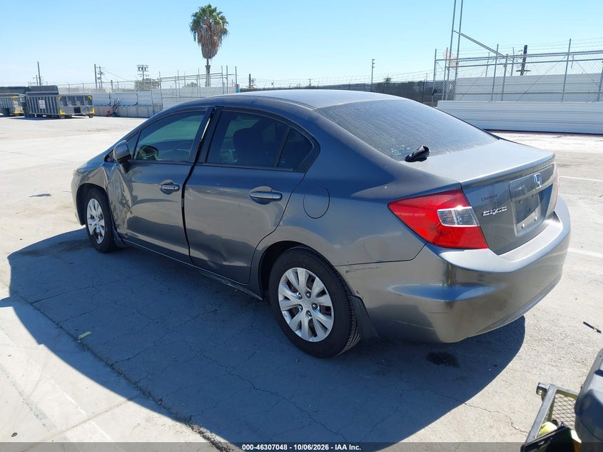 Vin: 19xfb2f57ce321791, lot: 46807247, honda civic lx 20123