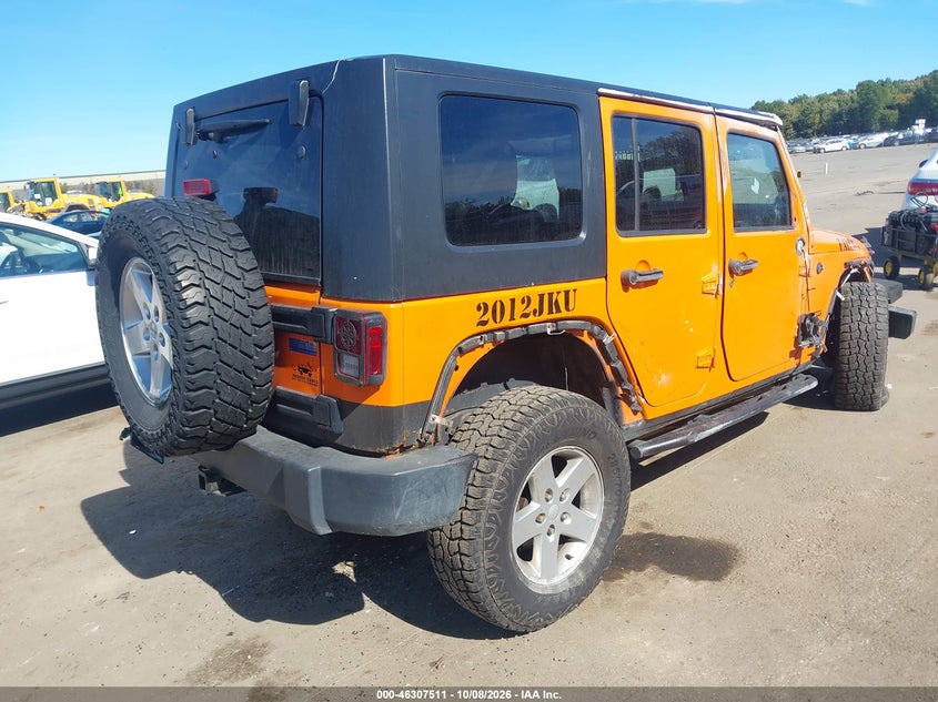Vin: 1c4bjwdg0cl279498, lot: 46807710, jeep wrangler unlimited sport 20124