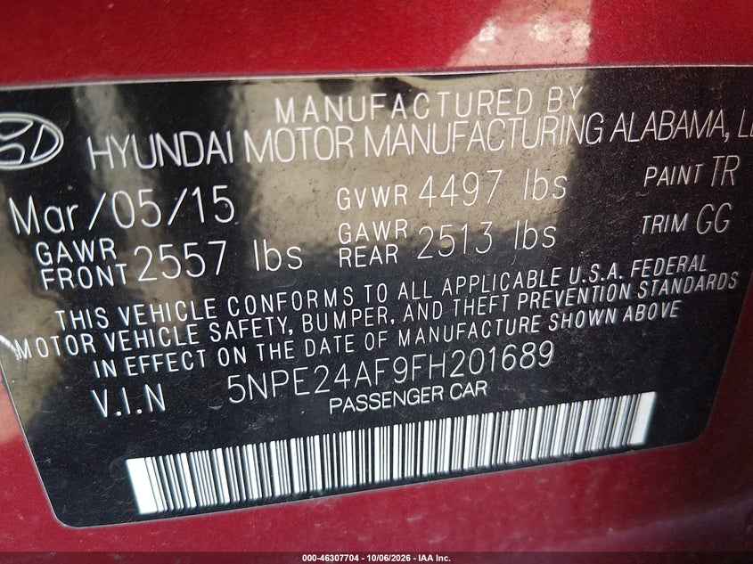 2015 HYUNDAI SONATA SE · Фото 9
