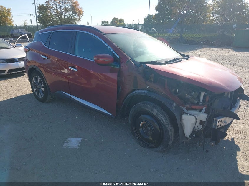 Vin: 5n1az2mh0hn115021, lot: 46807931, nissan murano sv 20171