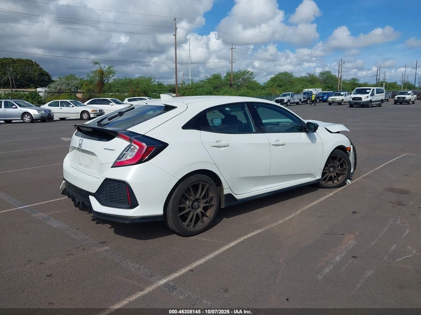 Vin: shhfk7h43ju213269, lot: 46808344, honda civic sport 20184