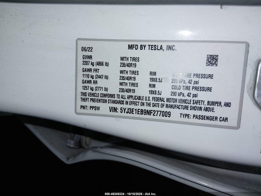 2022 TESLA MODEL 3 LONG RANGE DUAL MOTOR ALL-WHEEL DRIVE · Фото 9