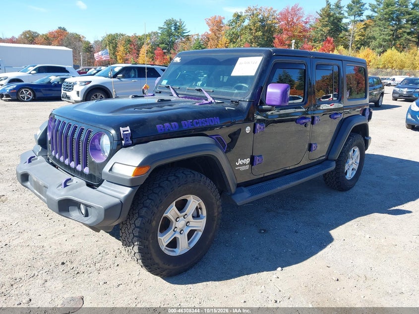 Vin: 1c4hjxdg8jw292527, lot: 46808543, jeep wrangler unlimited sport s 4x4 20182